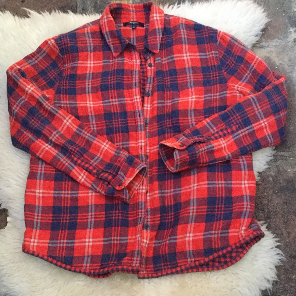 Madewell Plaid Flannel button down top size M